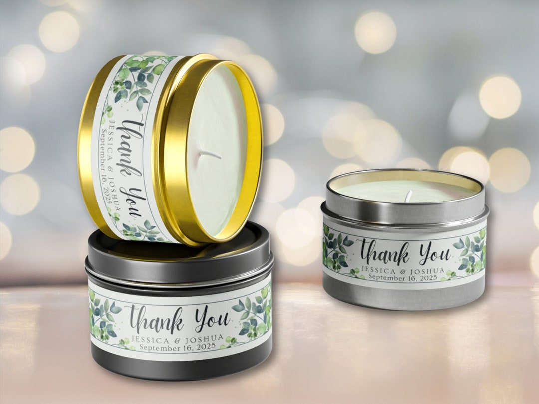 Bulk Wedding Favor Candle, Personalized Thank You Gift, Custom Wedding ...