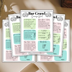 Bar Crawl Scavenger Hunt Printable, Bachelor Bachelorette 21st Birthday