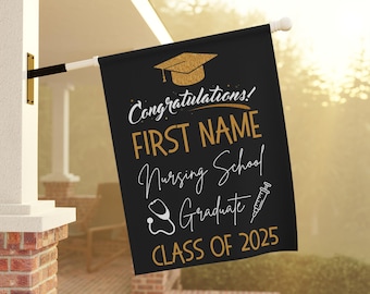 Personalized Nursing School Graduation Sign, Grad Party Decorations, Custom Registered Nurse Graduate Class of 2025, RN BSN Banner Flag