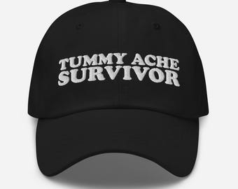 Tummy Ache Survivor Hat My Tummy Hurts Embroidered Funny Father's Day Gift For Him Trending Hat For Teenager Teen Men Women Gen X Millennial
