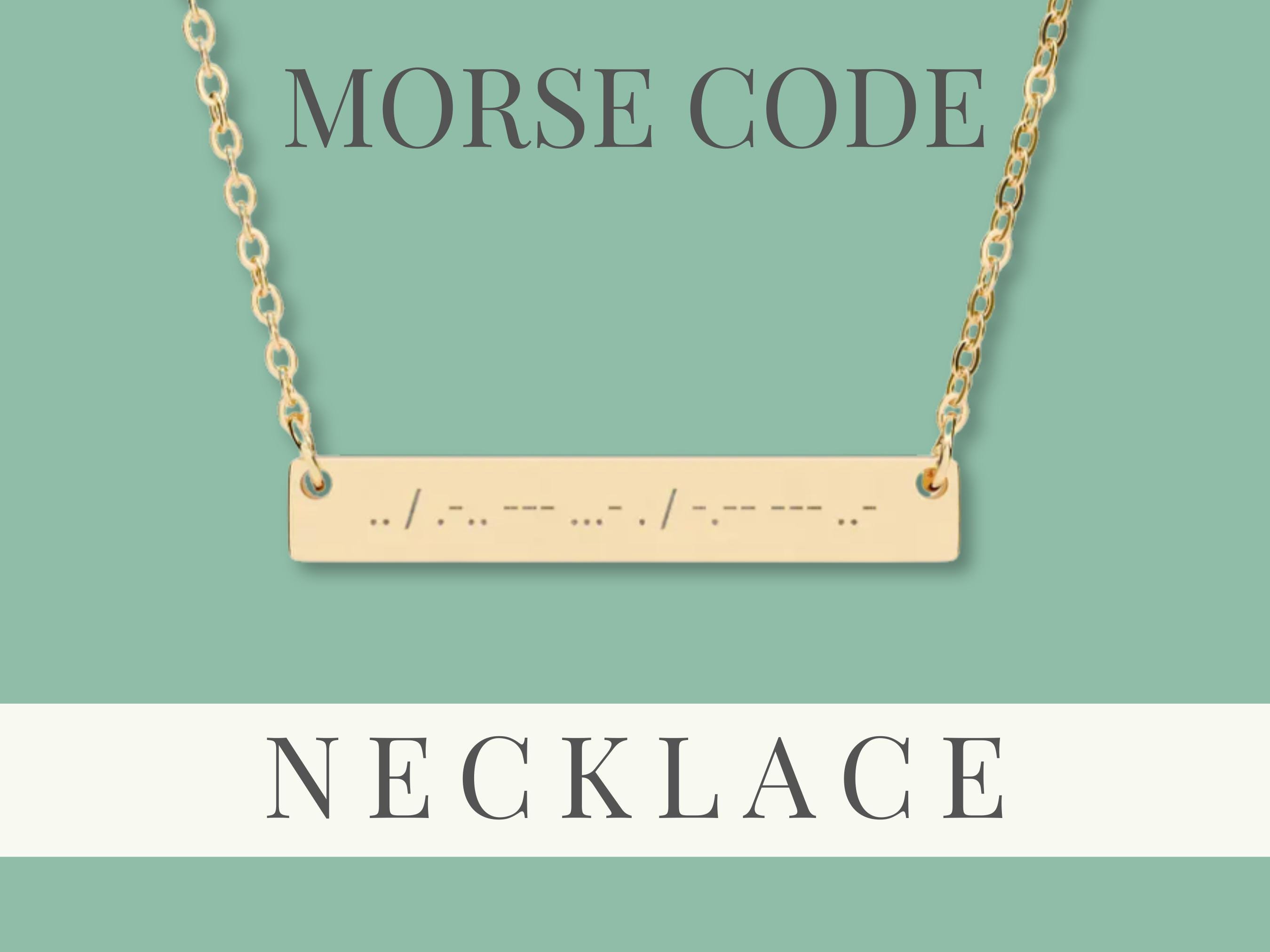 Morse Code Necklace Custom, Personalized Engraved Secret Message ...