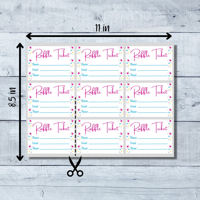 Nine Raffles Raffle Ticket Template for Raffle Tickets Printable Raffle Ticket ...