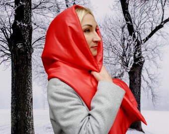 Quilted Red Scarf Etsy