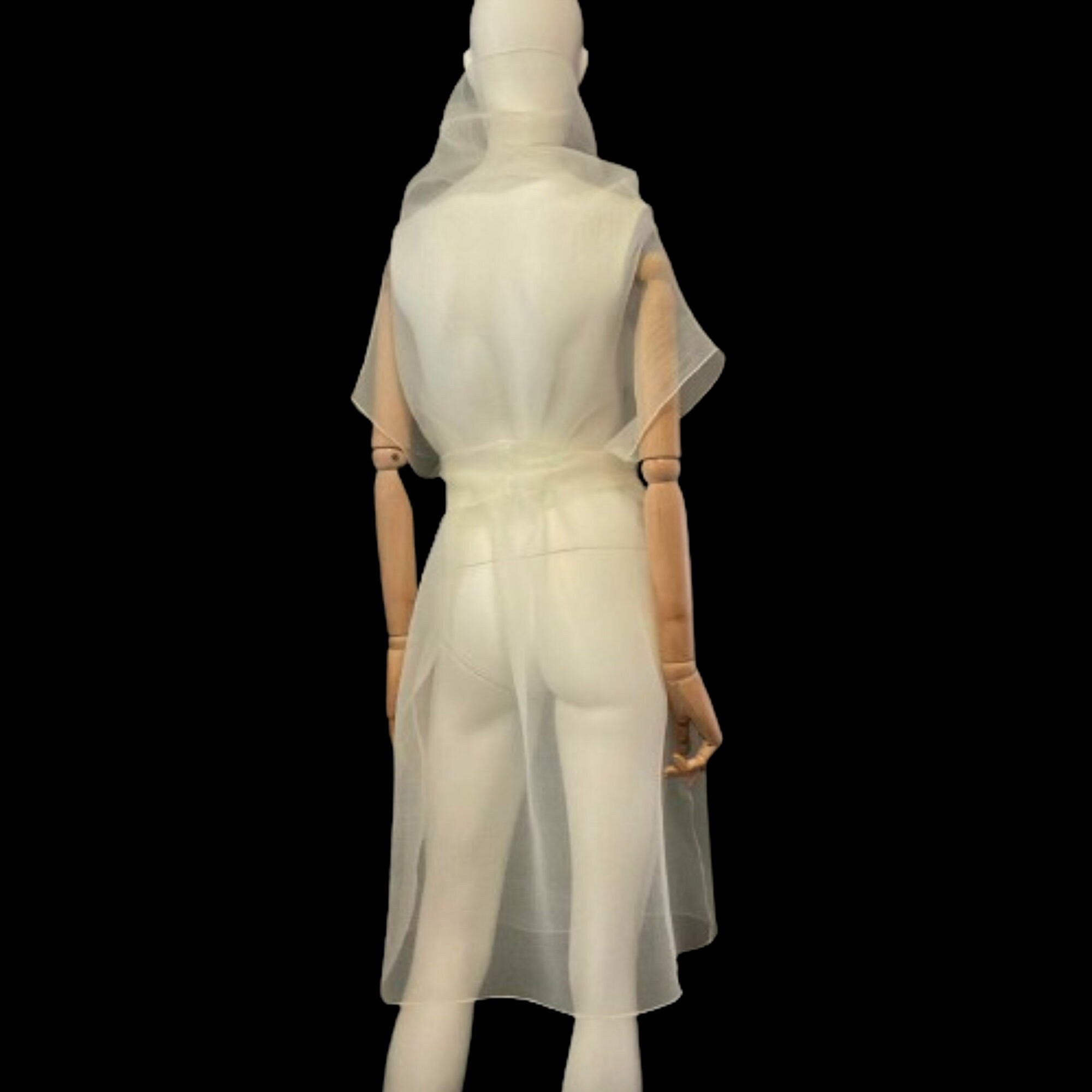 ★SCULPTOR★ Shirring Sheer Maxi Dress Clear SC23S303GY Intricate Sheer Pattern Dress | Wolford United States