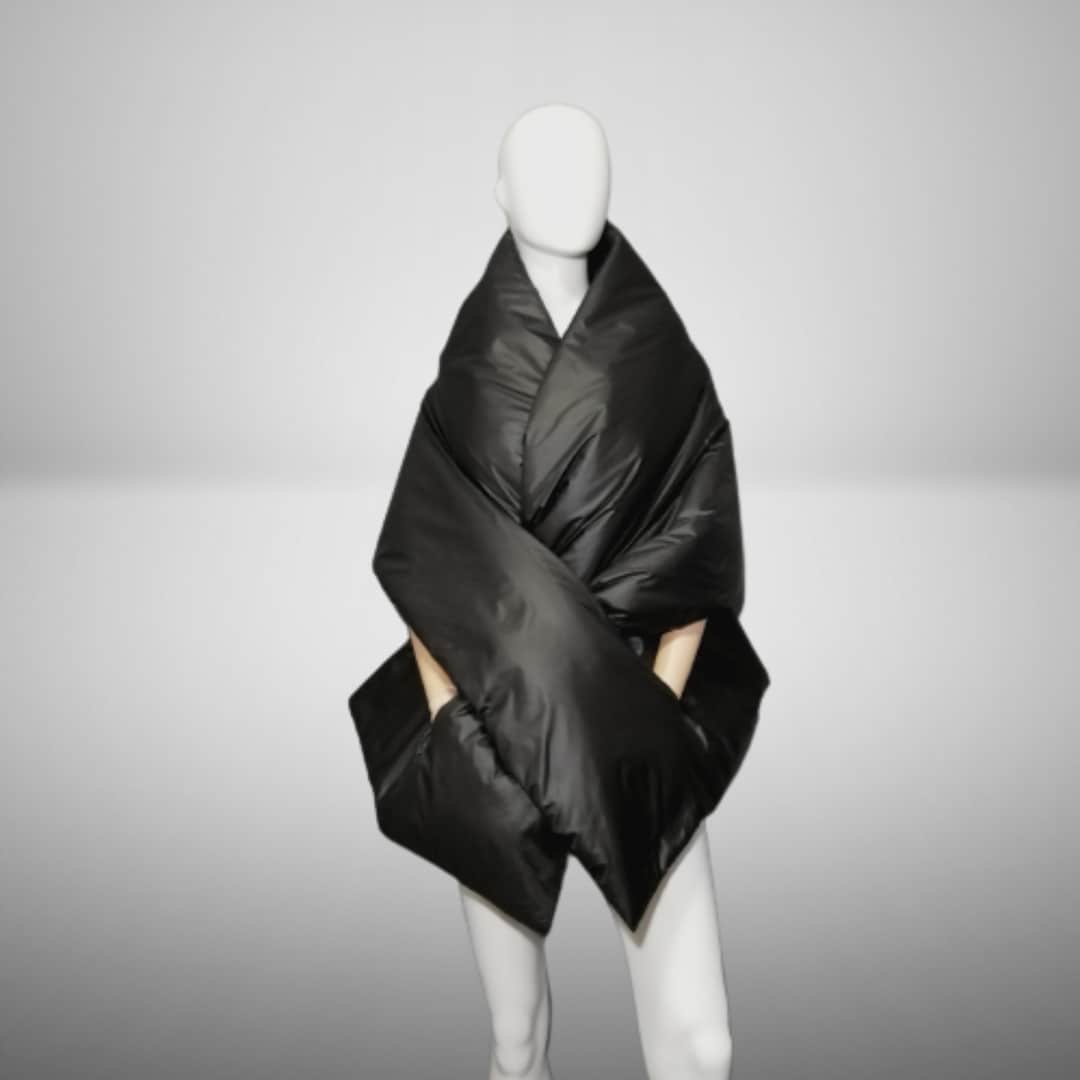 Black Cape Around Shoulders Wrap With 2 Pockets 20x80 In. Woman's Large ...