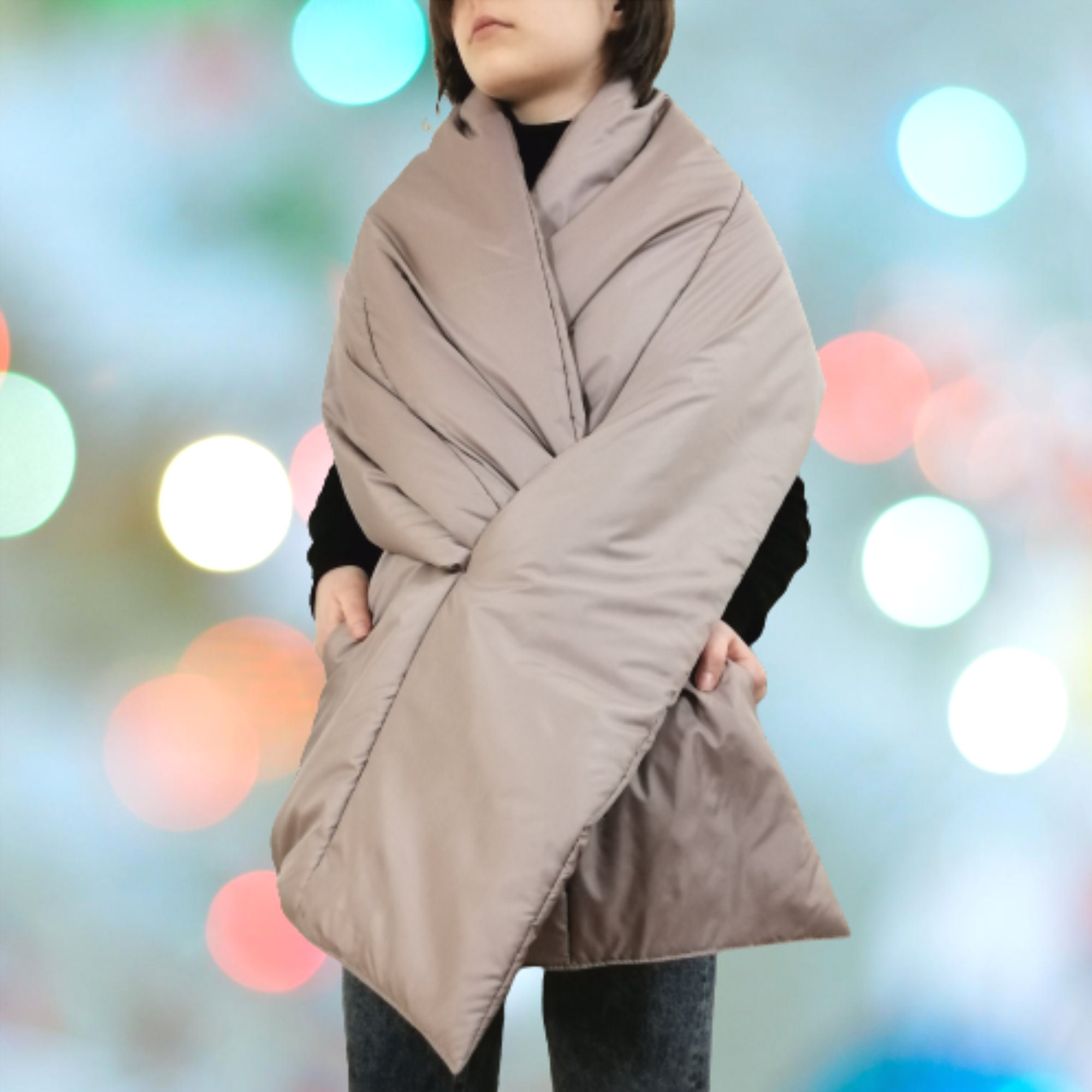 pillow puffer wrap coat