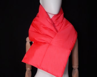 Orange Neon Puffer Scarf, Winter Puffer Scarf, Waterproof