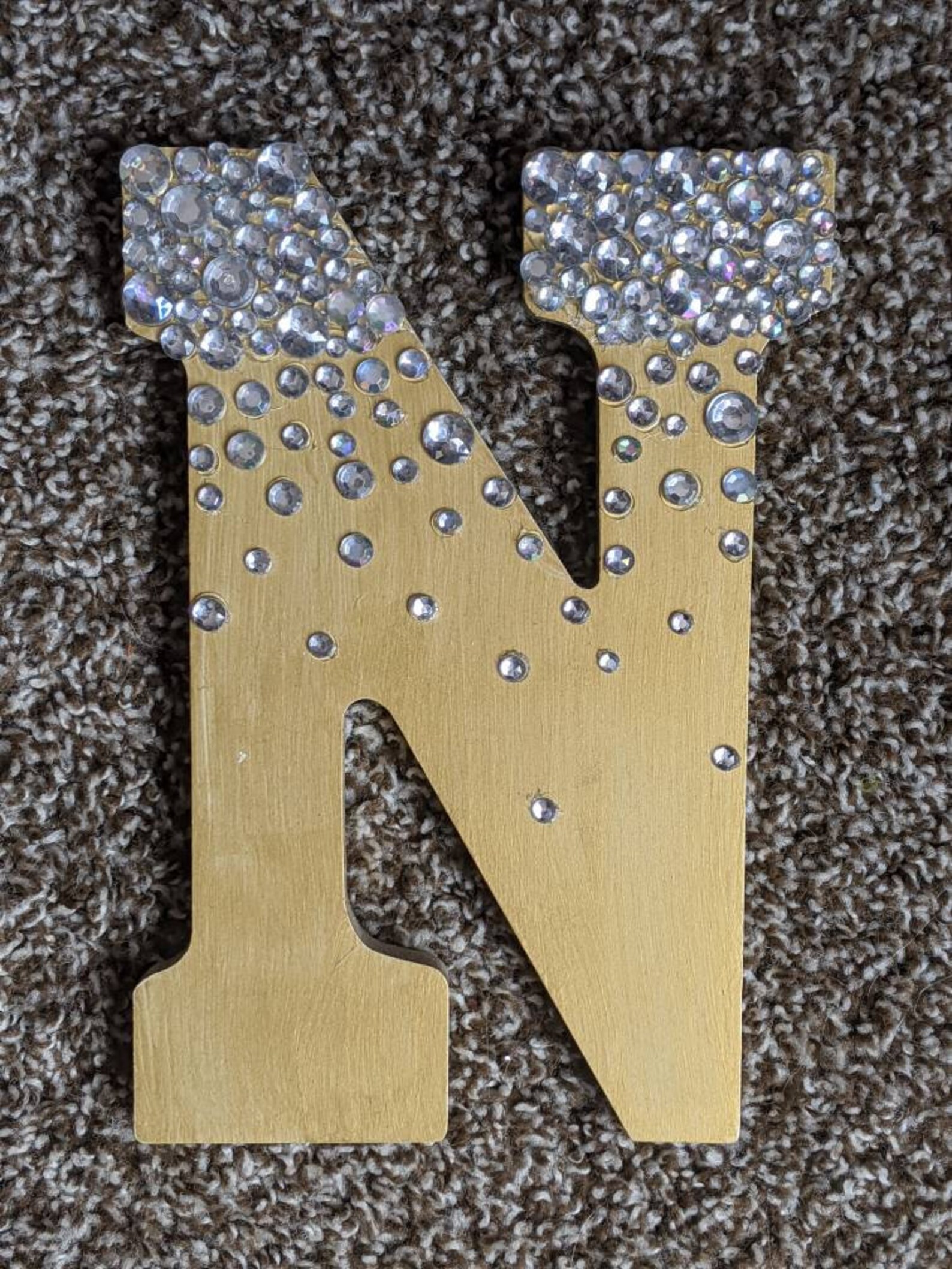 Bedazzled Painted Wooden Letters / Customized / Metallic / Etsy