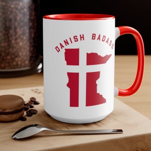 Danish Badass Mug, Danish Mug, Denmark Flag, Minnesota Mug, Gift for Dane, Work Coffee Mug, Danish Heritage, Danish Dad Gift, Danish Grandpa