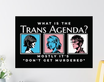 Trans Rights Poster, Trans Agenda Artwork, Protect Trans Kids, Trans Lives Matter Art Print, LGBT Wallart, Political Art, Transgender Pride