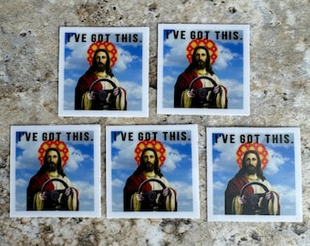 Jesus Take the Wheel Sticker Pack, Jesus Stickers, Christian Stickers, Funny Jesus Sticker, Waterproof Vinyl, Laptop, Hydroflask, Car Decal
