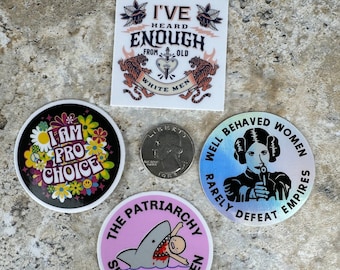 Feminist Stickers, Feminism Stickers Multi Pack, Laptop Sticker, Waterproof Vinyl, Feminist Stickers for Car, Stanley Tumbler, Hydroflask