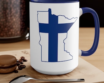 Tasse finlandaise, tasse drapeau finlandais, cadeau du Minnesota, cadeau pour Minnesotan, tasse d'appréciation finlandaise, cadeau pour les parents, cadeau secret du père Noël, compagnon de bureau