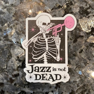 Jazz Sticker, Laptop Sticker, Music Sticker, Vinyl Sticker, Jazz Music Sticker, Jazz Art Trumpet Player, Sax Player, Instrument Case Sticker