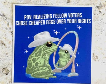 Trans Rights Sticker, Political Trans Pride Decal, Transgender Pride Car Sticker, Trans Lives Matter Laptop Decal, LGBT Ally,LGBTQ Frog Sign