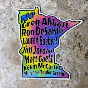 Minnesota Democrat Sticker, Liberal Sticker, Political, Anti Republican Anti DeSantis, MacBook Sticker, Water Bottle Sticker, Guitar Sticker