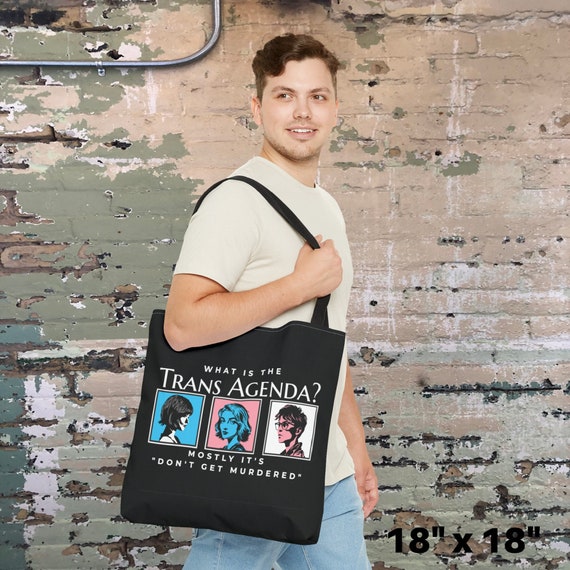 Trans Rights Tote Bag, Trans Agenda Bag, Protect Trans Kids, Trans Lives Matter Reusable Bag, LGBT Gift, Transgender Flag, Tote Bag Trans