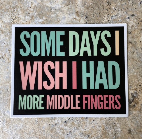 Sarcastic Stickers, Salty, Sassy Saying, I Wish I Had More Middle Fingers, Funny Saying Sticker, Sarcastic Quote Sticker, Sarcastic Sayings