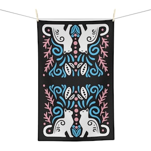 Subtle Trans Pride Microfiber Kitchen Towel, Transgender Pride, Mother’s Day Gift, Hostess Gift Ideas, Cat Lover Gift, Mom Christmas Gift imagem 1