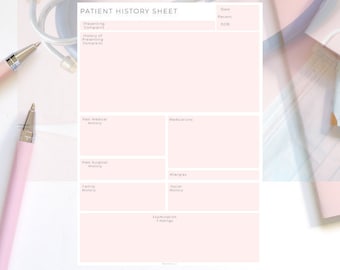Patient History Taking Sheet - Medicine/PA/Nursing/Dentistry
