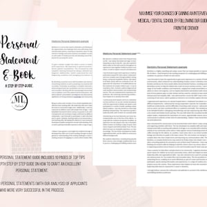 Personal Statement E-book Guide + 3 Example Statements Medicine/Dentistry