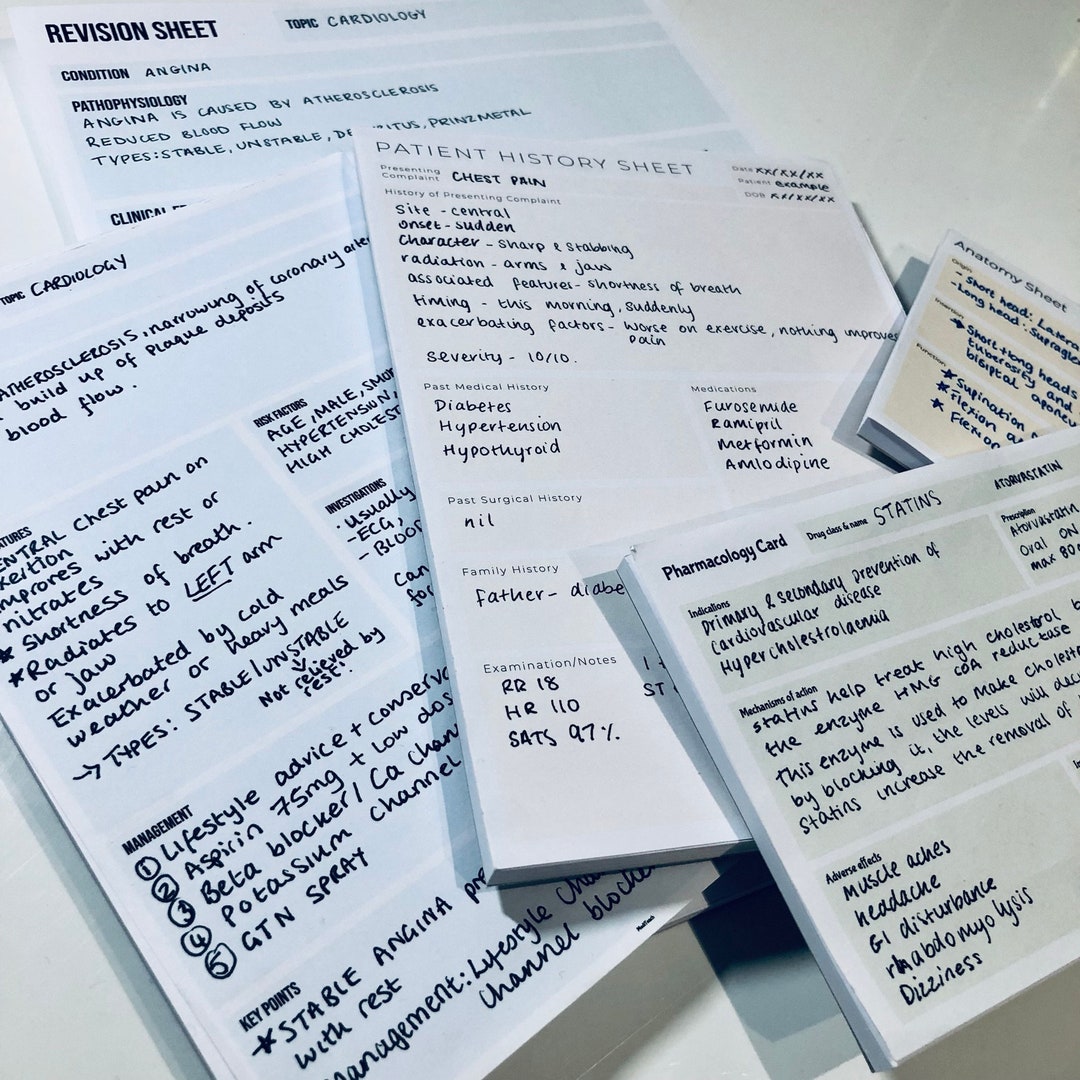 ULTIMATE Medical/nursing School Notepad Bundle Revision, History