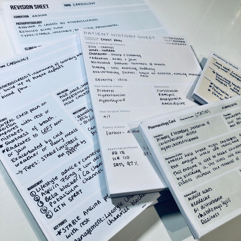 ULTIMATE Medical/nursing School Notepad Bundle Revision, History