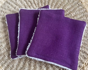 Linen Reusable Wipes | Make up Remover Pads | Reusable Face Wipes | Cotton Pads