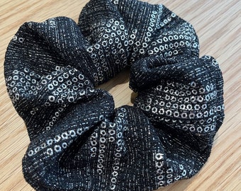 Black scrunchie | Christmas scrunchie | silver Scrunchie scrunchie | Hair accessories