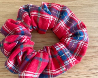 Tartan scrunchie | Christmas scrunchie | Red tartan scrunchie | Stocking filler for her | Hair accessories