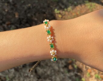 Daisy Bracelet | Daisy Beaded Bracelet | Adjustable Daisy