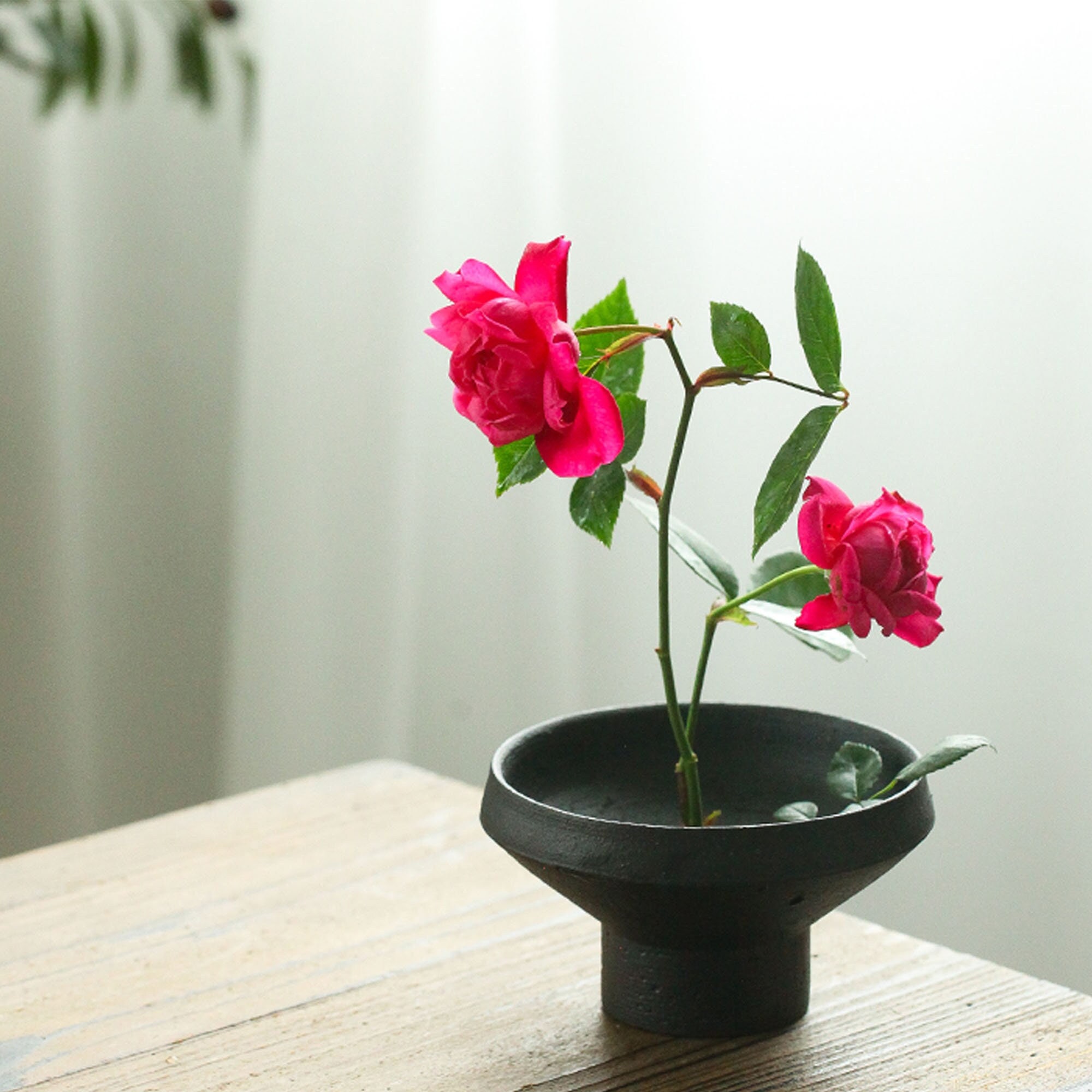 Handmade Ceramic Ikebana Vase/ Snack Plate in White and Black - Etsy ...