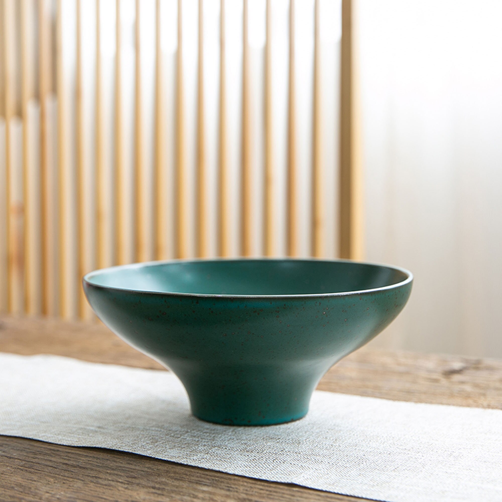 Peacock Green Ceramic Ikebana Bowl/ Ikebana Vase Traditional Etsy