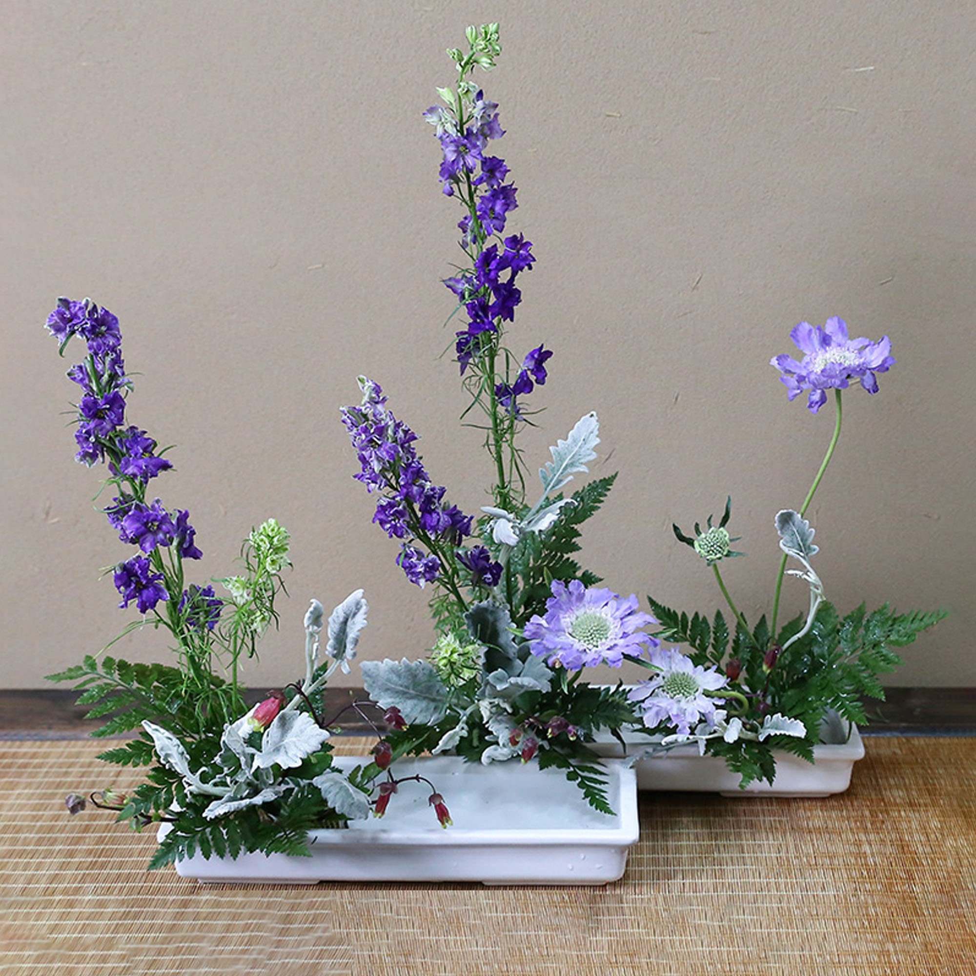  Ikebana Flower Vase, Japanese Rectangular Ceramic Suiban,  Raised Base : Home & Kitchen