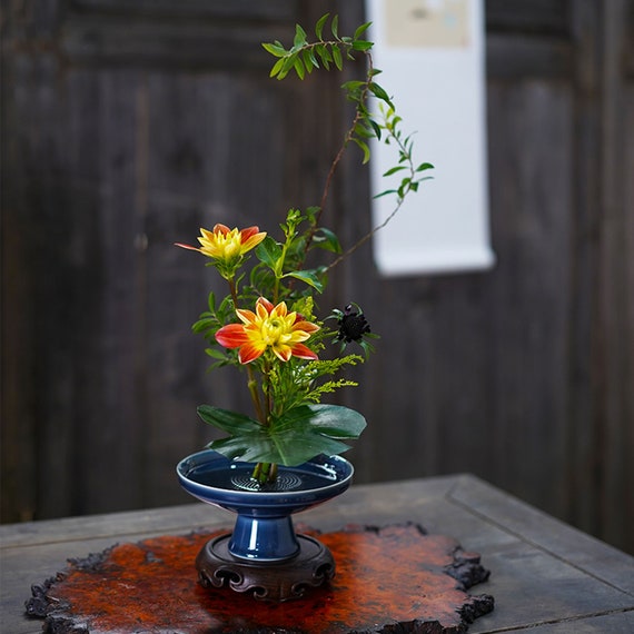 3 Colors Kenzan/flower Frog/flower Arrangement/japanese Ikebana/vintage Flower  Vase/flower Holder/flower Bowl/ceramics Vase/ikebana Vase 