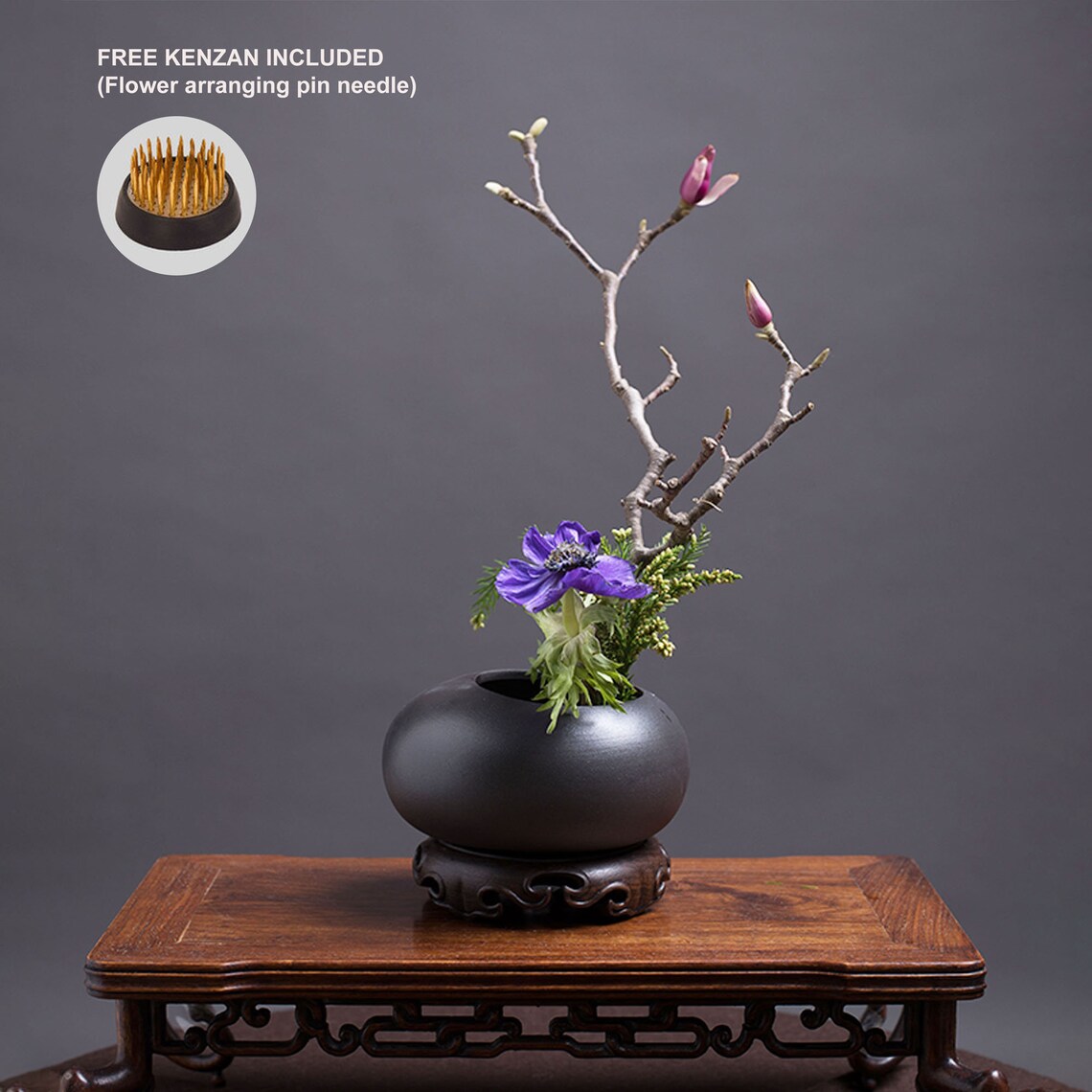 Handmade Ikebana Vase in Round Shape Japanese Ikebana Style Etsy UK