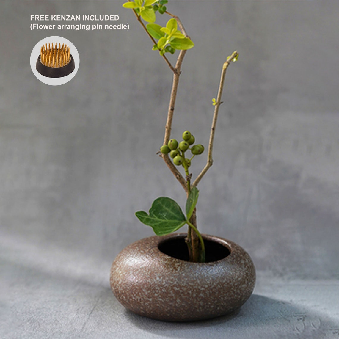 Handmade Ikebana Vase in Round Shape Japanese Ikebana Style Etsy