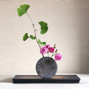 Handmade Round Shaped Pottery Flower Arranger, Countertop Decoration