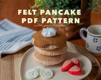 PDF Pattern Felt Pancake Breakfast | Handmade Felt Food