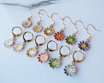 Daisy Earrings, Hypoallergenic Dangles