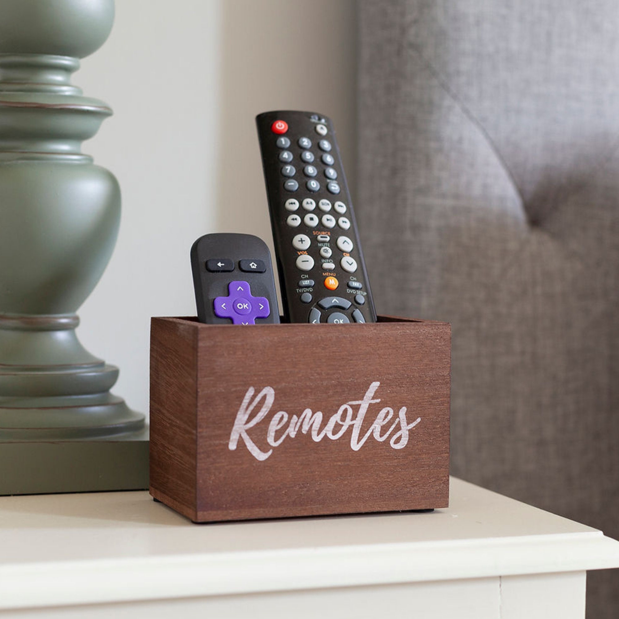 Farmhouse Remote Caddy, Farmhouse Decor, Wooden Organizer, Remote