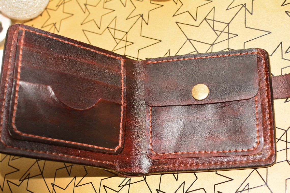Leather wallet fishing fish carp fish pike. Handmade hand Etsy