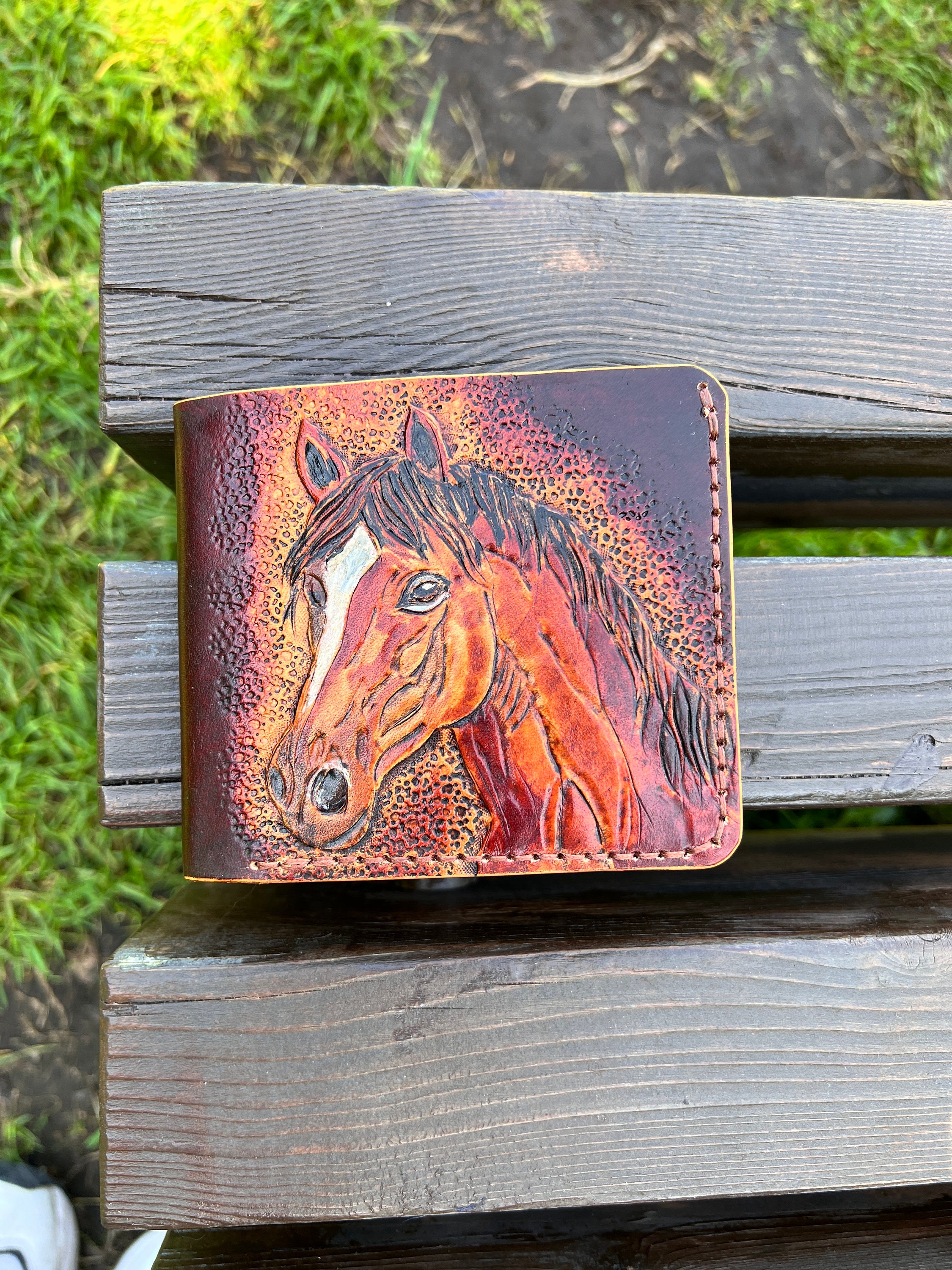 Double Horse - Handcrafted Leather Money Bank