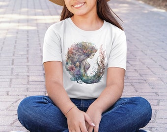 T-shirt zeemeermin jeugd, zeemeermin minnaar cadeau, schattig zeemeermin T-shirt, zeemeerminshirt meisjes, zeemeermin moeder, cadeau voor haar