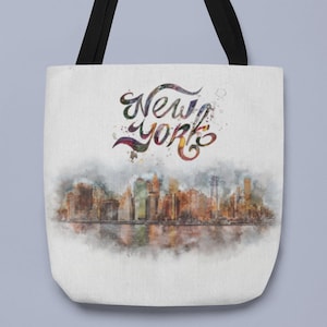 New York Skyline - AOP Einkaufstasche, Manhattan, NYC, Souvenir, Einkaufstasche, Reisetasche
