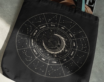 ZODIAC - Sign Wheel AOP Tote Bag Virgo Pisces Capricorn Leo