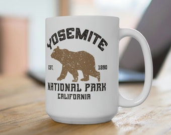 Yosemite National Park - White Ceramic Coffee Mug 15oz, California Souvenir