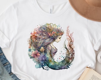 Watercolor Mermaid Shirt - Unisex Short Sleeve Tee , Shirt, Mermaid Lover Gift,Cute Mermaid Tee,Girls Mermaid Shirt,Mermaid Mom,Gift For Her