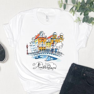 Koszula Amsterdam - Unisex Koszulka z krótkim rękawem, Holandia, Holandia, Pamiątka z podróży