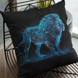 Majestic Lion Pillow - Boho Home Decor, Animal Art Cushion, Living Room Accent, Gift for Animal Lovers, Double Sided